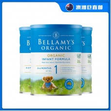 【澳洲直邮包邮】Bellamy's 贝拉米 有机奶粉1段 900克x3罐/箱（0-12个月）【收件人身份证必须上传】【新疆、西藏、内蒙古、青海、宁夏、海南、甘肃，需加收运费】